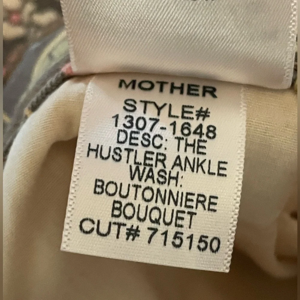Mother Denim The Hustler Ankle Boutonniere Bouquet Style 1306-1648 Womens 28 NWT - Picture 9 of 9